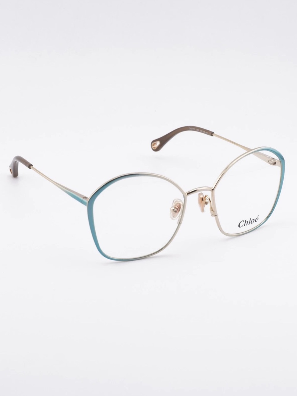 New CHLOE Teal Rim Gold Metal Butterfly Optical Glasses CH0017O 005 Authentic